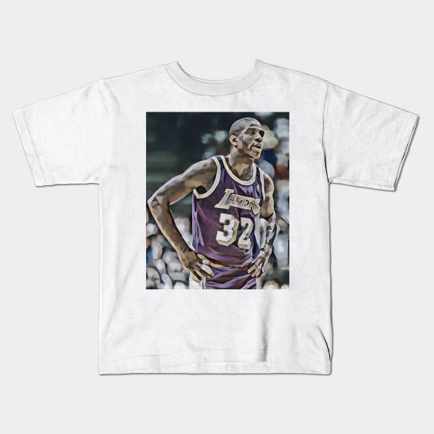 magic johnson Kids T-Shirt by sepuloh